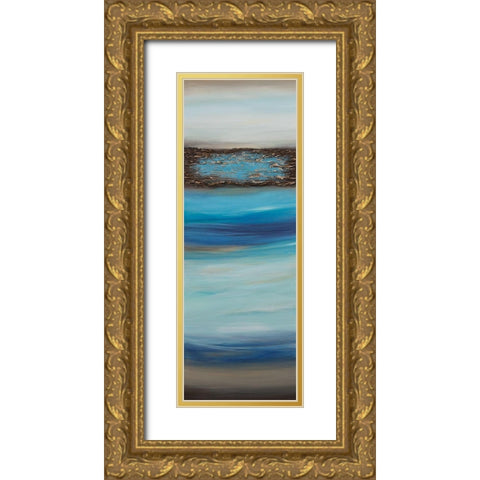 Oceanscape B Gold Ornate Wood Framed Art Print with Double Matting by Hinz