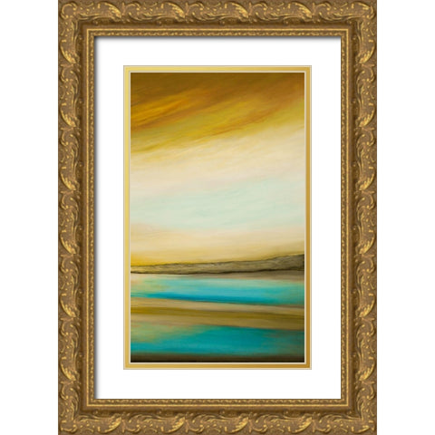 Brilliance II Gold Ornate Wood Framed Art Print with Double Matting by Hinz