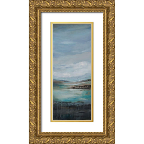 Pondering A Gold Ornate Wood Framed Art Print with Double Matting by Hinz