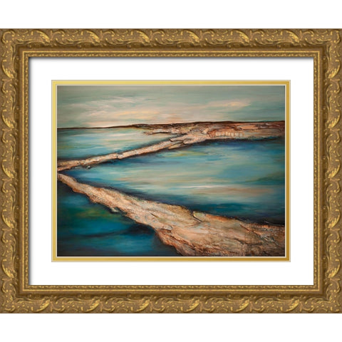 Zig Zag Landscape Gold Ornate Wood Framed Art Print with Double Matting by Hinz