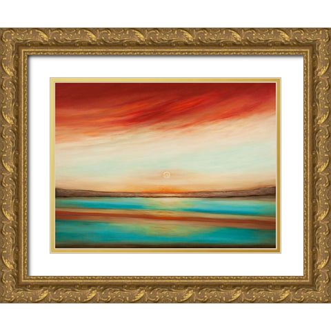 Sunset Gold Ornate Wood Framed Art Print with Double Matting by Hinz