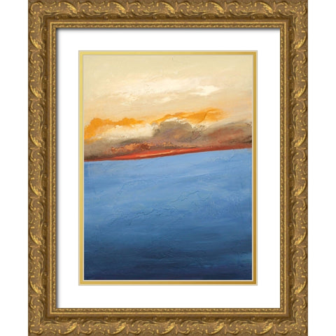 Hilltop Gold Ornate Wood Framed Art Print with Double Matting by Hinz