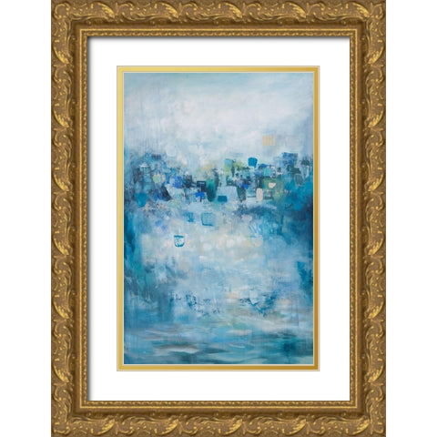 Abstract City Gold Ornate Wood Framed Art Print with Double Matting by Hinz