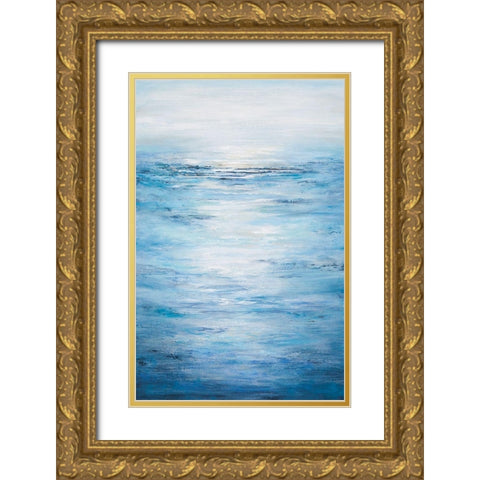Seascape Gold Ornate Wood Framed Art Print with Double Matting by Hinz