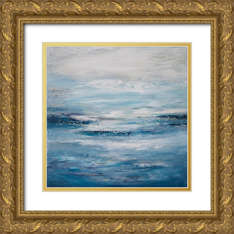 Seascape II Gold Ornate Wood Framed Art Print with Double Matting by Hinz