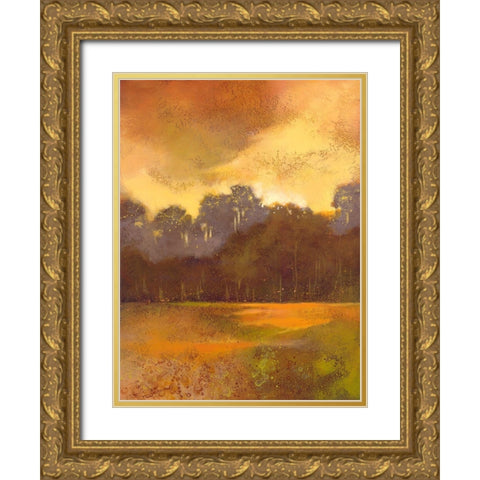 Autumn Forest I Gold Ornate Wood Framed Art Print with Double Matting by Larson