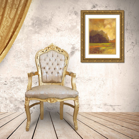 Autumn Forest II Gold Ornate Wood Framed Art Print with Double Matting by Larson
