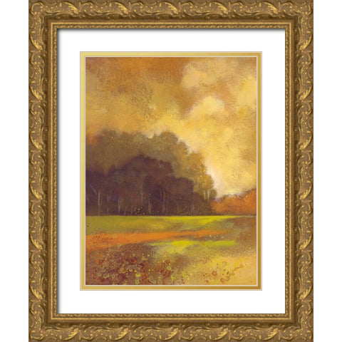 Autumn Forest II Gold Ornate Wood Framed Art Print with Double Matting by Larson