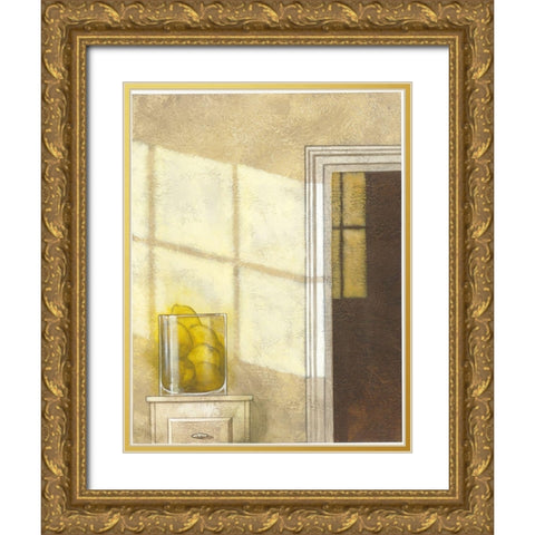 Window Light II Gold Ornate Wood Framed Art Print with Double Matting by Larson
