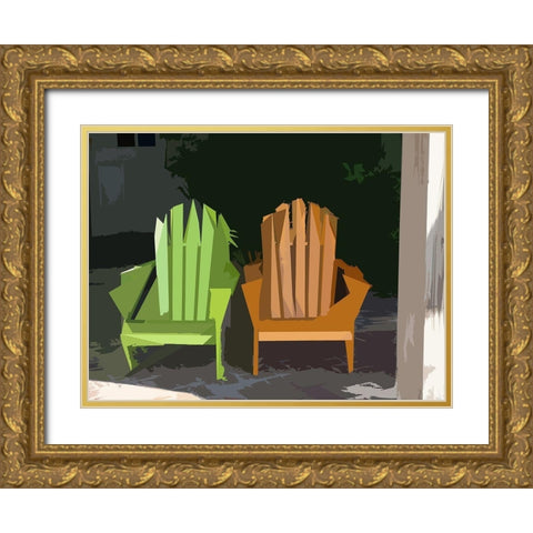 Adirondack II Gold Ornate Wood Framed Art Print with Double Matting by Mack