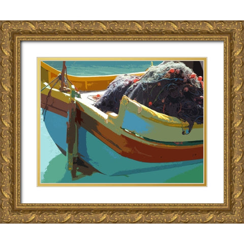 Time to Fish I Gold Ornate Wood Framed Art Print with Double Matting by Mack