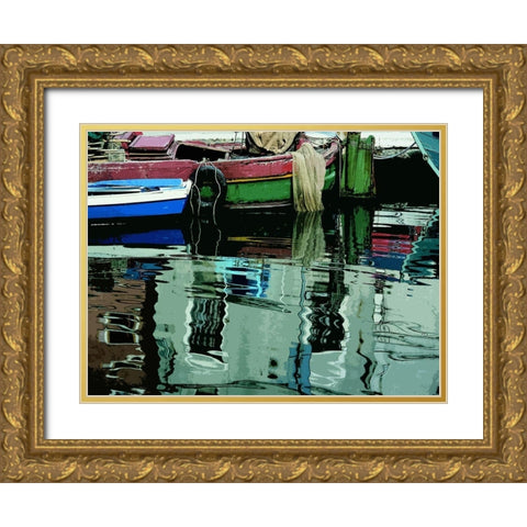Time to Fish II Gold Ornate Wood Framed Art Print with Double Matting by Mack