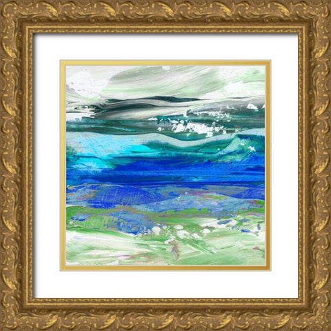 Cool Waters I Gold Ornate Wood Framed Art Print with Double Matting by King