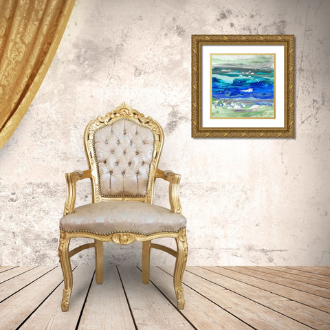 Cool Waters II Gold Ornate Wood Framed Art Print with Double Matting by King
