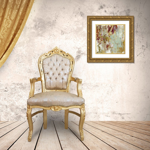 Layered Paint III Gold Ornate Wood Framed Art Print with Double Matting by King