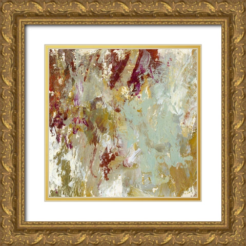 Layered Paint III Gold Ornate Wood Framed Art Print with Double Matting by King