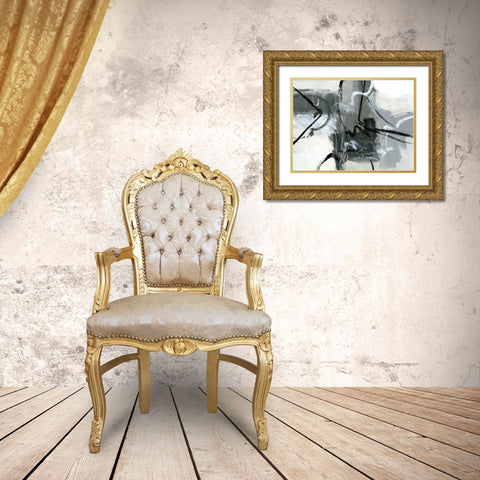 Shades of Gray I Gold Ornate Wood Framed Art Print with Double Matting by King