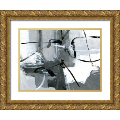 Shades of Gray II Gold Ornate Wood Framed Art Print with Double Matting by King