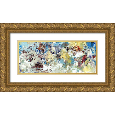Connective II Gold Ornate Wood Framed Art Print with Double Matting by King