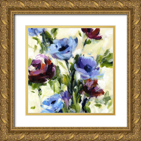 Floral Banquet I Gold Ornate Wood Framed Art Print with Double Matting by King
