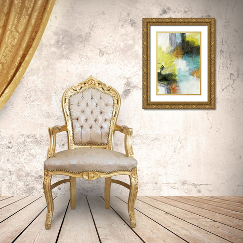 Patch II Gold Ornate Wood Framed Art Print with Double Matting by King