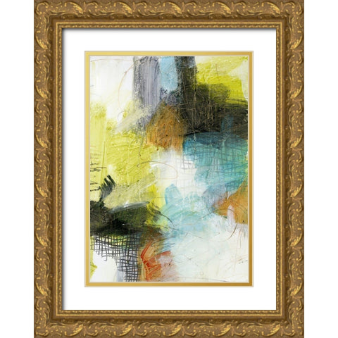 Patch II Gold Ornate Wood Framed Art Print with Double Matting by King