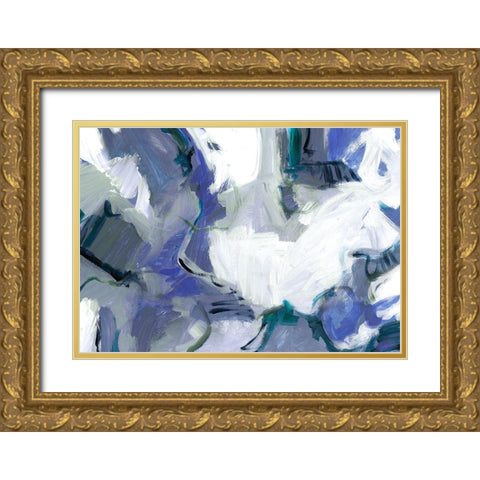 Travelers Blue Gold Ornate Wood Framed Art Print with Double Matting by King