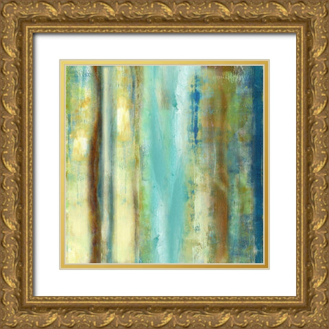 Patina Stripes II Gold Ornate Wood Framed Art Print with Double Matting by King