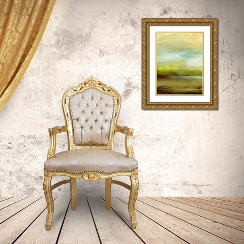 Distant Pond I Gold Ornate Wood Framed Art Print with Double Matting by King