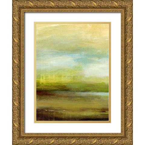 Distant Pond I Gold Ornate Wood Framed Art Print with Double Matting by King