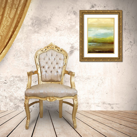 Distant Pond II Gold Ornate Wood Framed Art Print with Double Matting by King