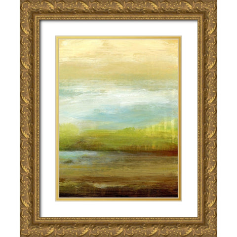 Distant Pond II Gold Ornate Wood Framed Art Print with Double Matting by King