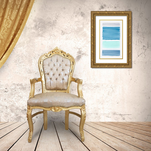 Bar Blue I Gold Ornate Wood Framed Art Print with Double Matting by King