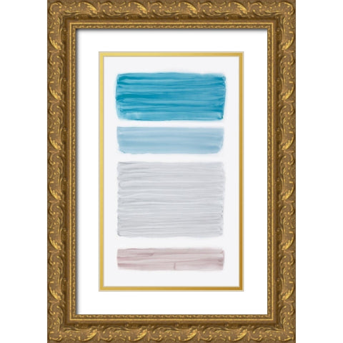 Bar Blue II Gold Ornate Wood Framed Art Print with Double Matting by King