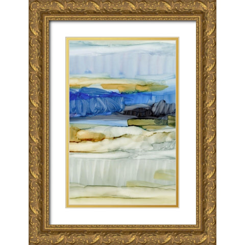 Fluid I Gold Ornate Wood Framed Art Print with Double Matting by King