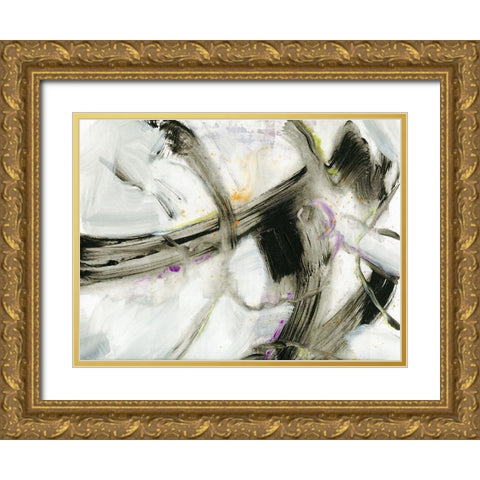 Swash I Gold Ornate Wood Framed Art Print with Double Matting by King
