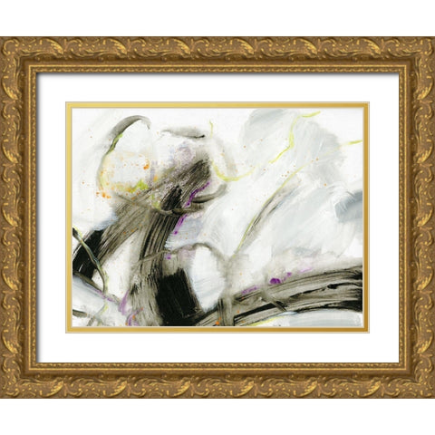 Swash II Gold Ornate Wood Framed Art Print with Double Matting by King
