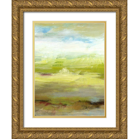 Grass Plains I Gold Ornate Wood Framed Art Print with Double Matting by King