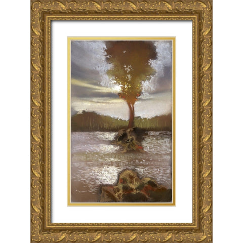 Ripple Effect II Gold Ornate Wood Framed Art Print with Double Matting by Ricci