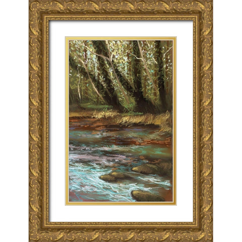 Spring Break II Gold Ornate Wood Framed Art Print with Double Matting by Ricci