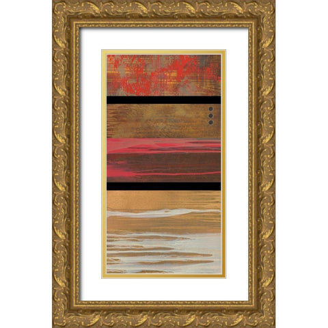 Wood Hues II Gold Ornate Wood Framed Art Print with Double Matting by Scott