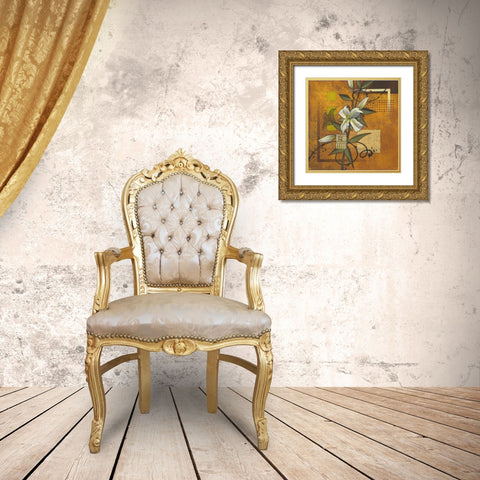 Marias Lily I Gold Ornate Wood Framed Art Print with Double Matting by Scott