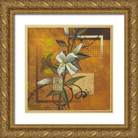 Marias Lily I Gold Ornate Wood Framed Art Print with Double Matting by Scott