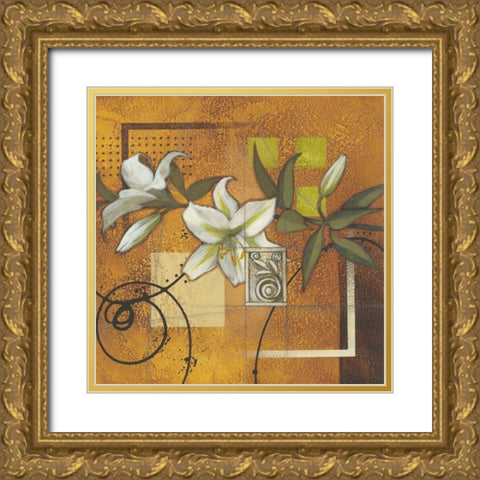 Marias Lily II Gold Ornate Wood Framed Art Print with Double Matting by Scott