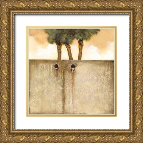 Peeking Palm II Gold Ornate Wood Framed Art Print with Double Matting by Scott