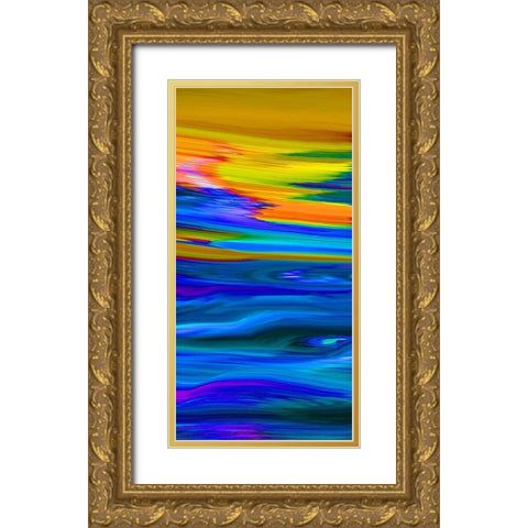 Sunset Waves I Gold Ornate Wood Framed Art Print with Double Matting by Tripp
