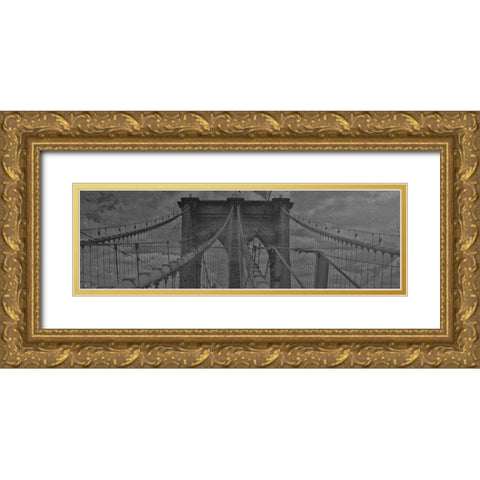 Starry Night New York Gold Ornate Wood Framed Art Print with Double Matting by Phillip, Jamie