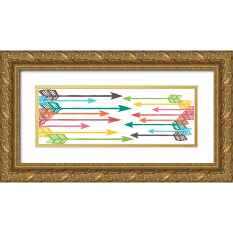Straight Arrow 1 Gold Ornate Wood Framed Art Print with Double Matting by Phillip, Jamie