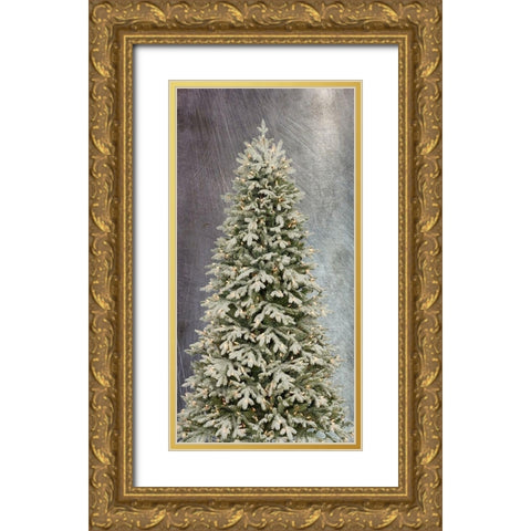 Christmas Tree Gold Ornate Wood Framed Art Print with Double Matting by Phillip, Jamie