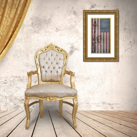 Liberty Gold Ornate Wood Framed Art Print with Double Matting by Phillip, Jamie